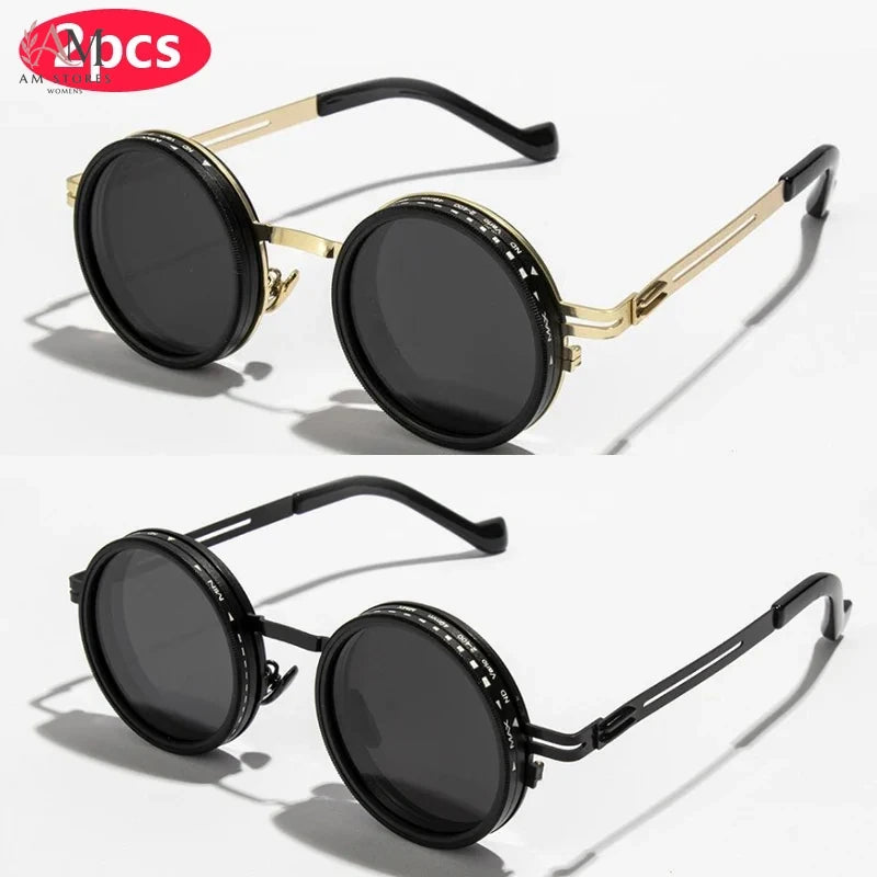 Unisex Vintage Round Polarized ND9 Eyeglasses UV400 - view 9