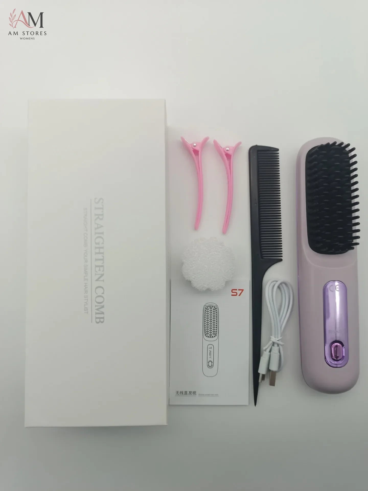 USB Portable Ceramic Hair Straightening Brush - view 8