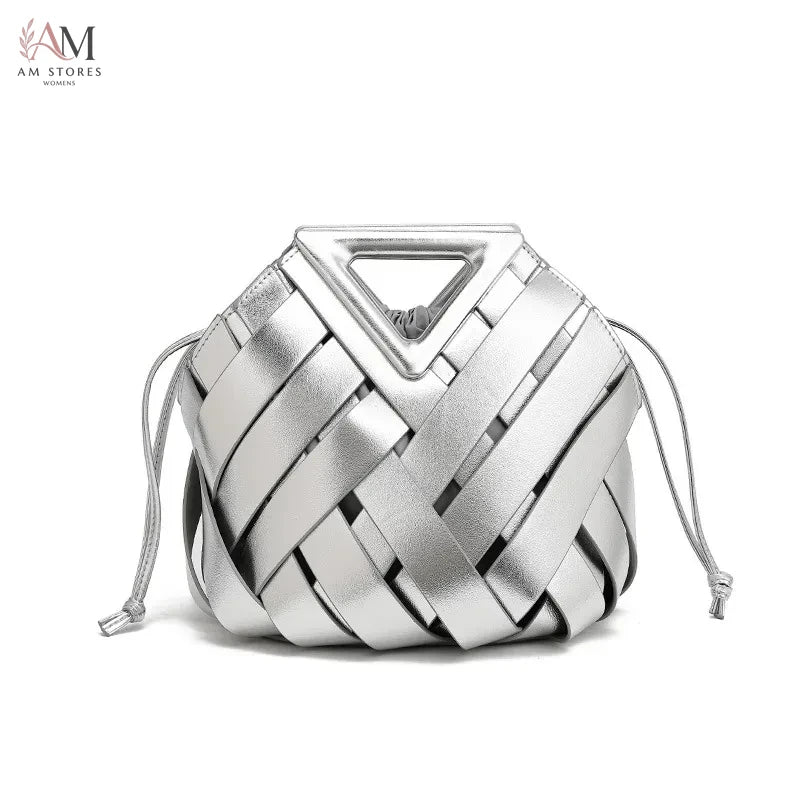 Women's Leather Woven Crossbody Bag - view 8