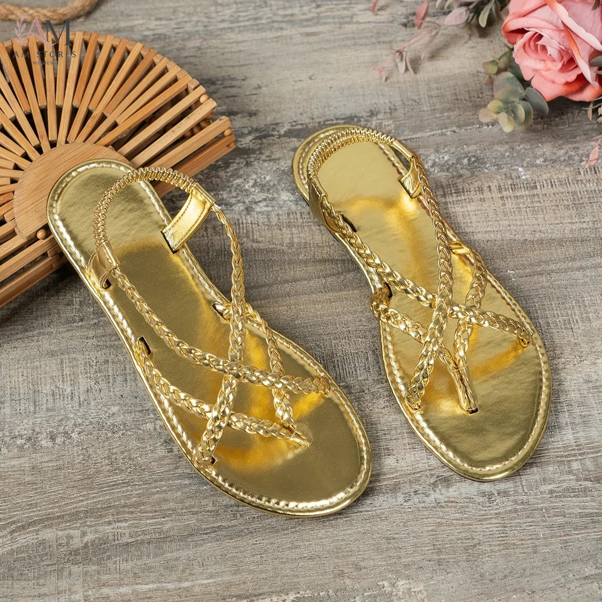 Women's Woven Hollow-Out Flat Beach Sandals - view 8