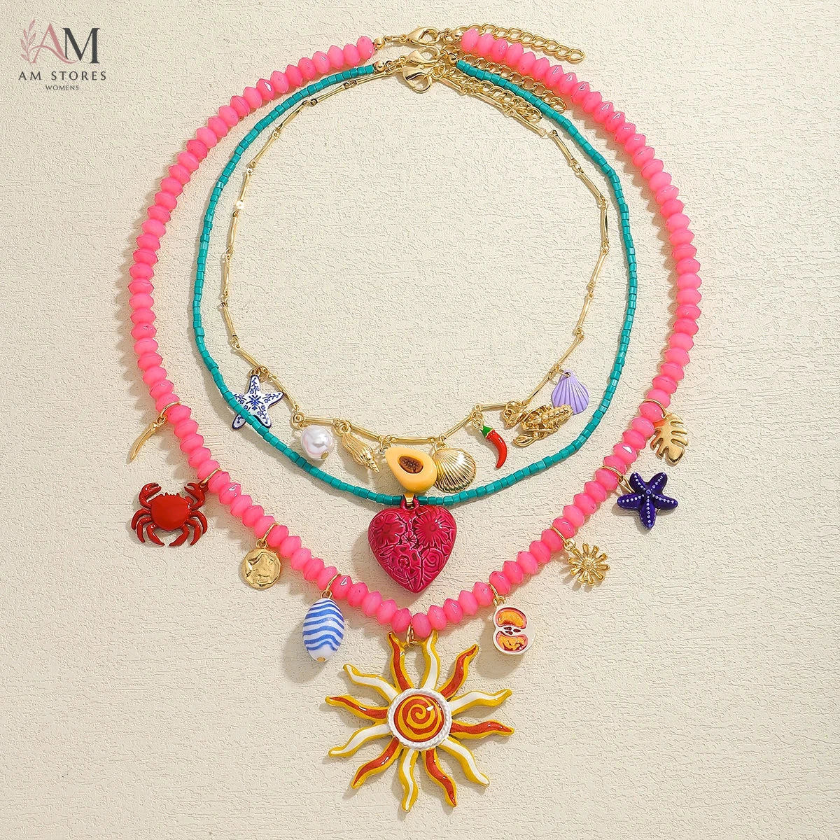 ZAA 2-Piece Ceramic Flower Cord Necklace Set - view 6