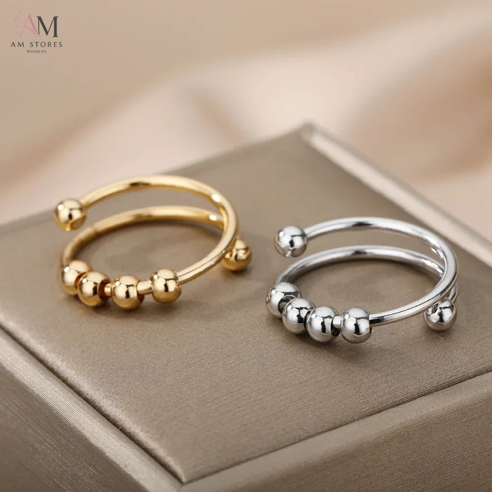 Anxiety Stainless Steel Adjustable Women's Ring - view 1