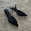 Women's Embroidered Mesh Pointed-Toe Slingback Heels - view 7