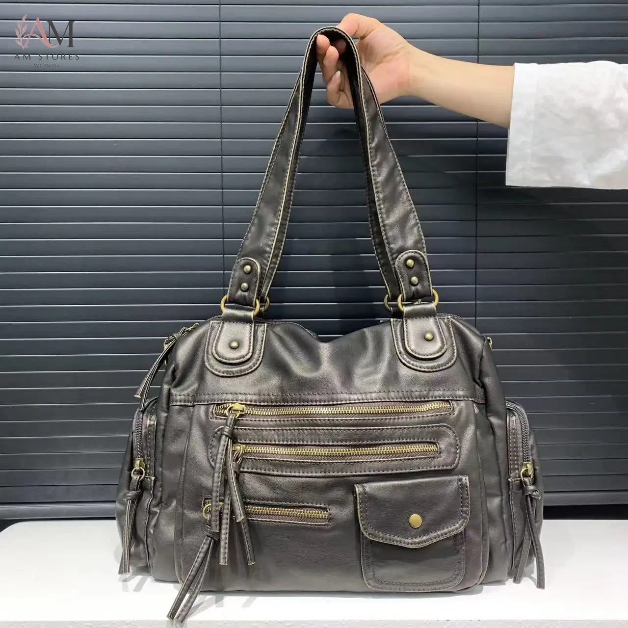 Y2K Girls' Leather Large-Capacity Vintage Crossbody Bag - view 8