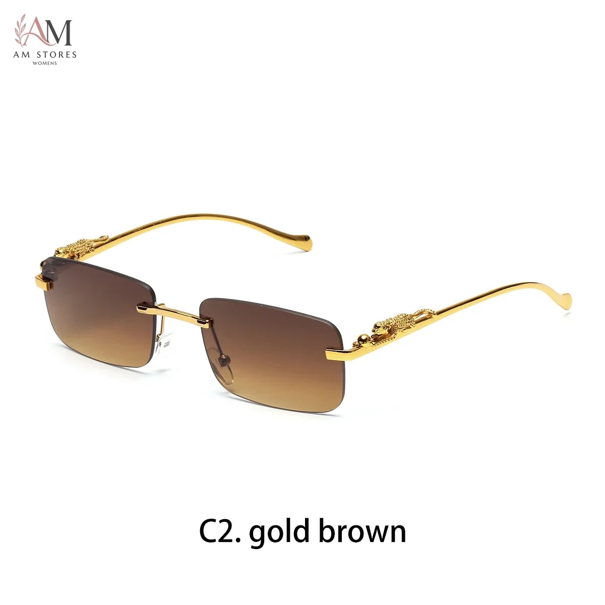 Ruiao Unisex Rimless Square Metal Sunglasses UV400 - view 14