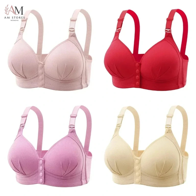 Women's Plus-Size Wireless Breathable Front-Closure Seamless Bra - view 5