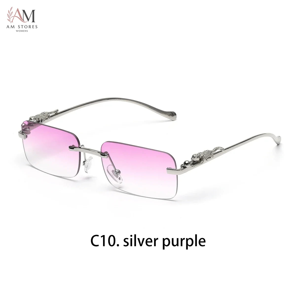 Ruiao Unisex Rimless Square Metal Sunglasses UV400 - view 10