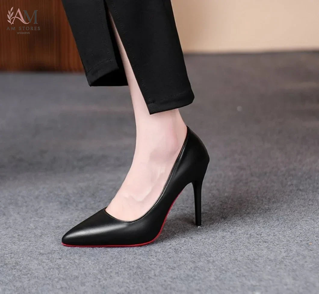 Women's Red-Bottom Leather High-Heel Pumps - view 10
