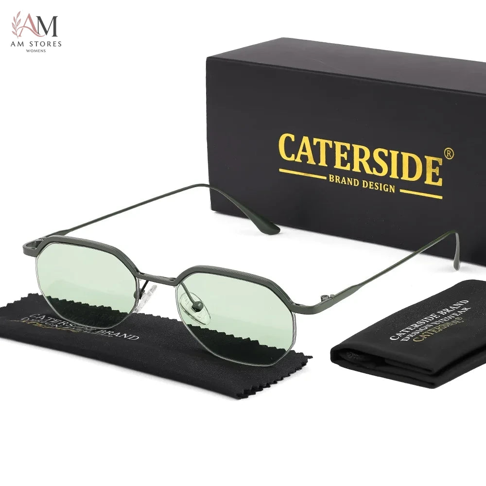 Caterside Unisex Vintage Polygon Small-Frame Sunglasses - view 13