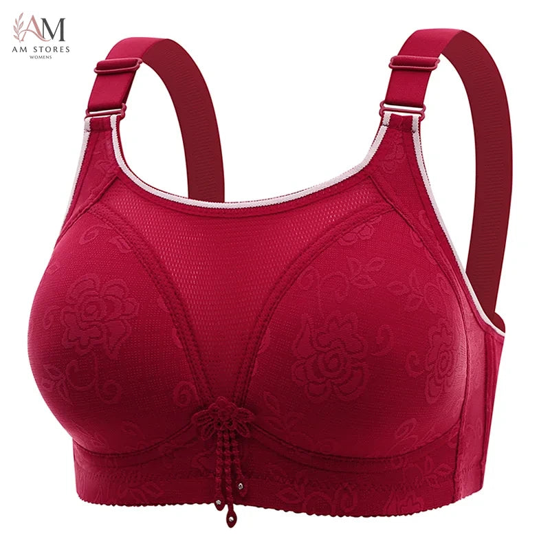 Women's Plus-Size Wireless Breathable Lace Seamless Bra - view 4