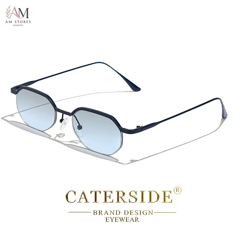 Caterside Unisex Vintage Polygon Small-Frame Sunglasses - view 11