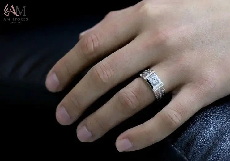 925 Sterling Silver Crystal Wedding Couple Unisex Ring - view 3