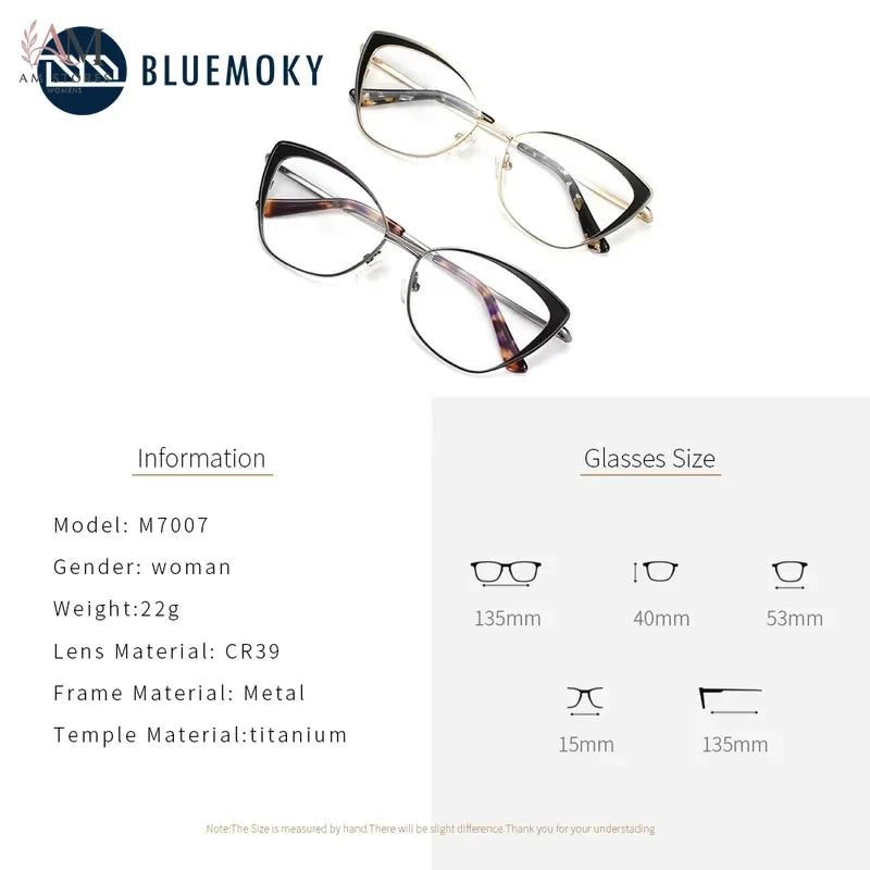BLUEMOKY Women's Butterfly Blue-Light Prescription Metal Eyeglasses - view 4