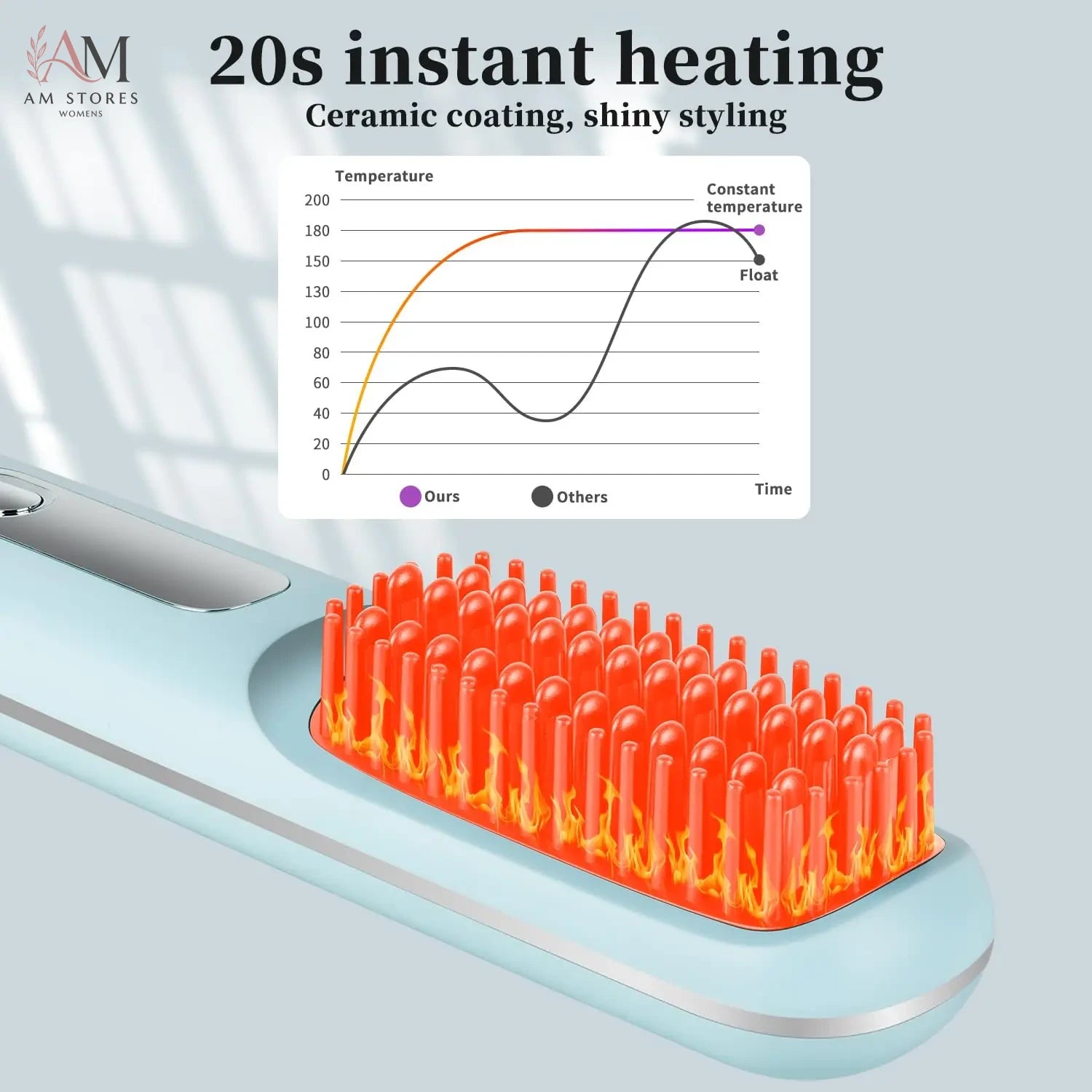Portable Ceramic Hair Straightening Brush - view 6
