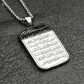 Stainless Steel Islamic Engraved Pendant Necklace - view 6