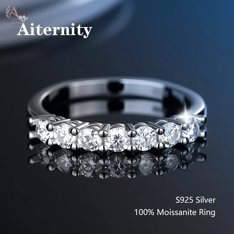 925 Sterling Silver Moissanite Wedding Women's Ring - view 9
