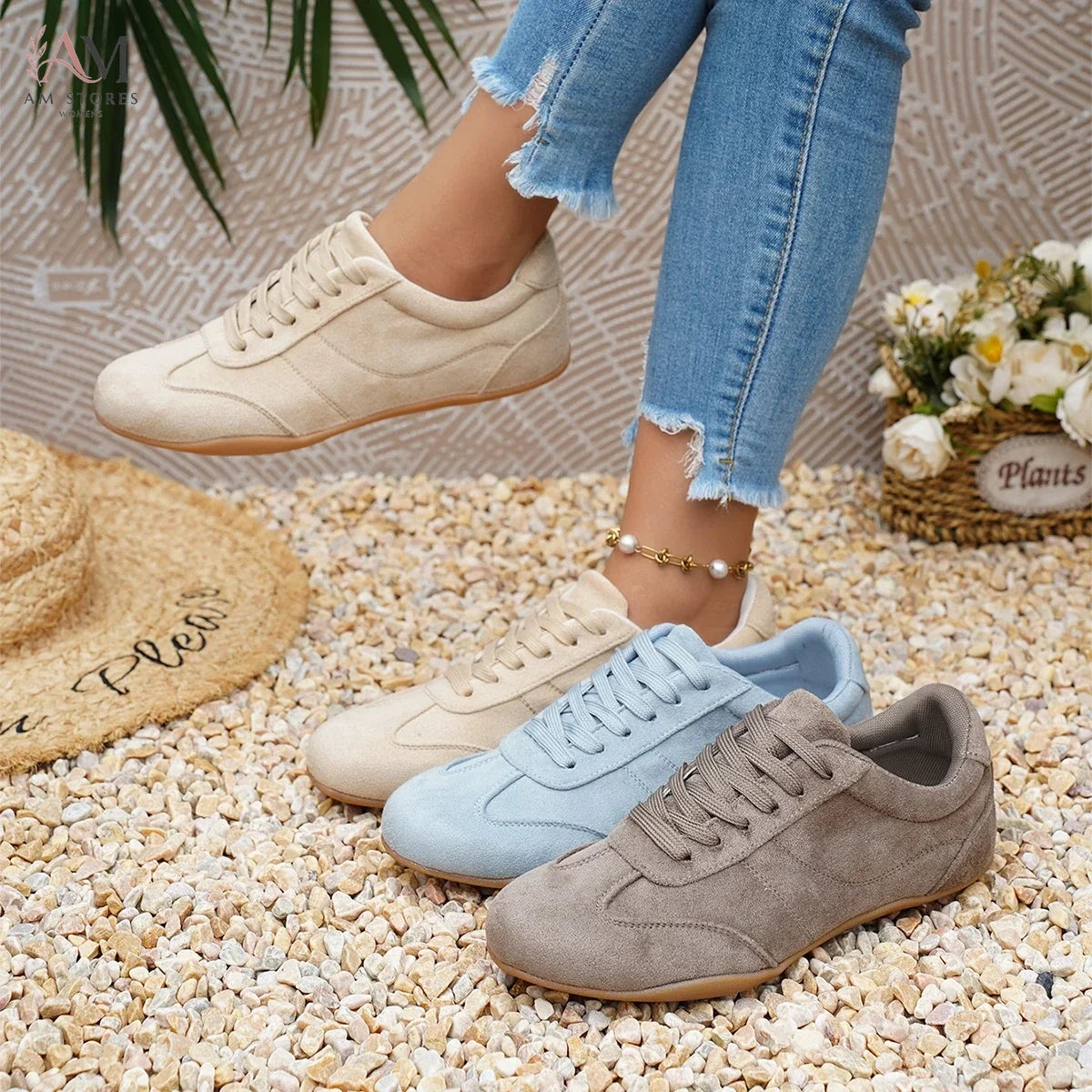Women's Leather Outdoor Casual Sneakers - view 1