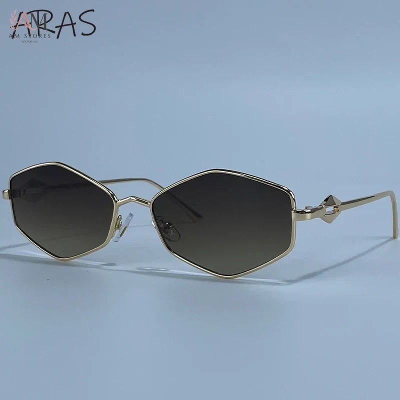 Women's Vintage Hexagon Metal Sunglasses - view 9