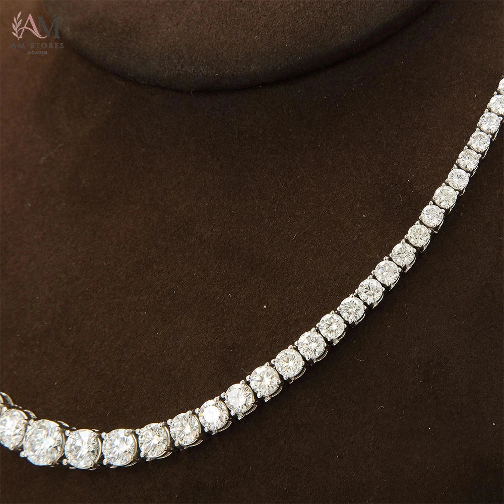 Moissanite Tennis Necklace in S925 Silver - view 2