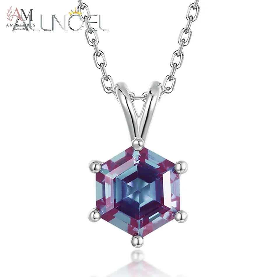 ALLNOEL 2ct Alexandrite Hexagon Pendant Necklace - view 1