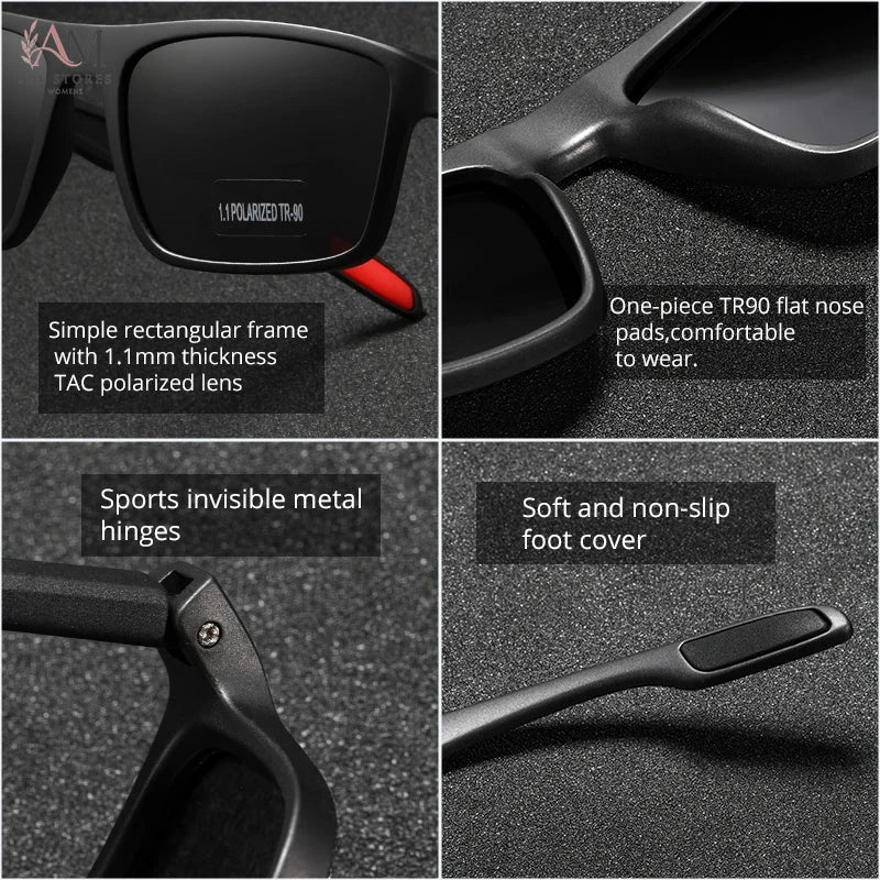 KDEAM Unisex Rectangle Polarized Sports Sunglasses - view 5
