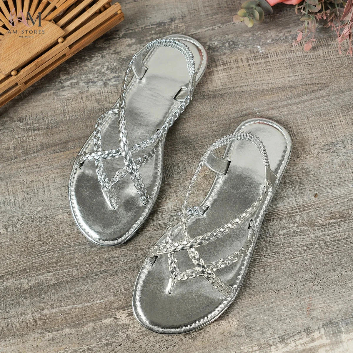 Women's Woven Hollow-Out Flat Beach Sandals - view 7