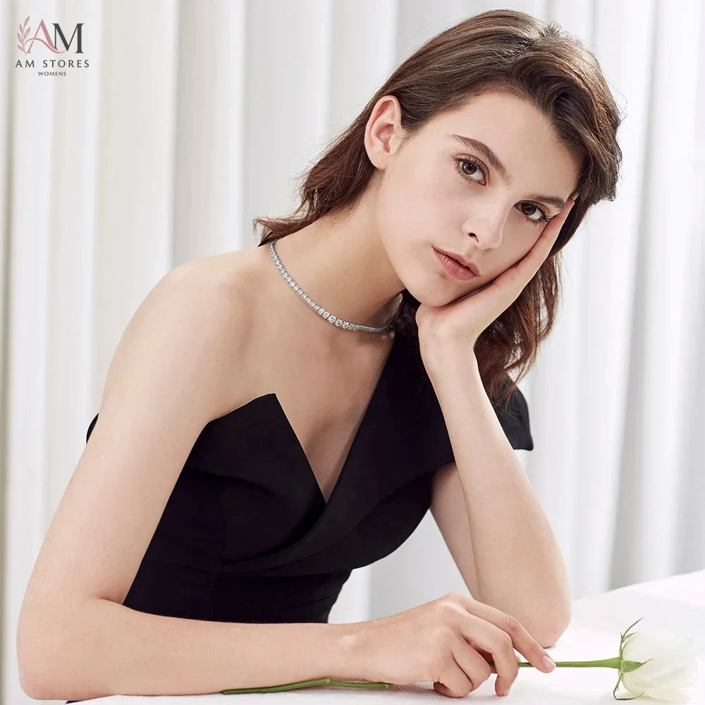 Moissanite Tennis Necklace in S925 Silver - view 5