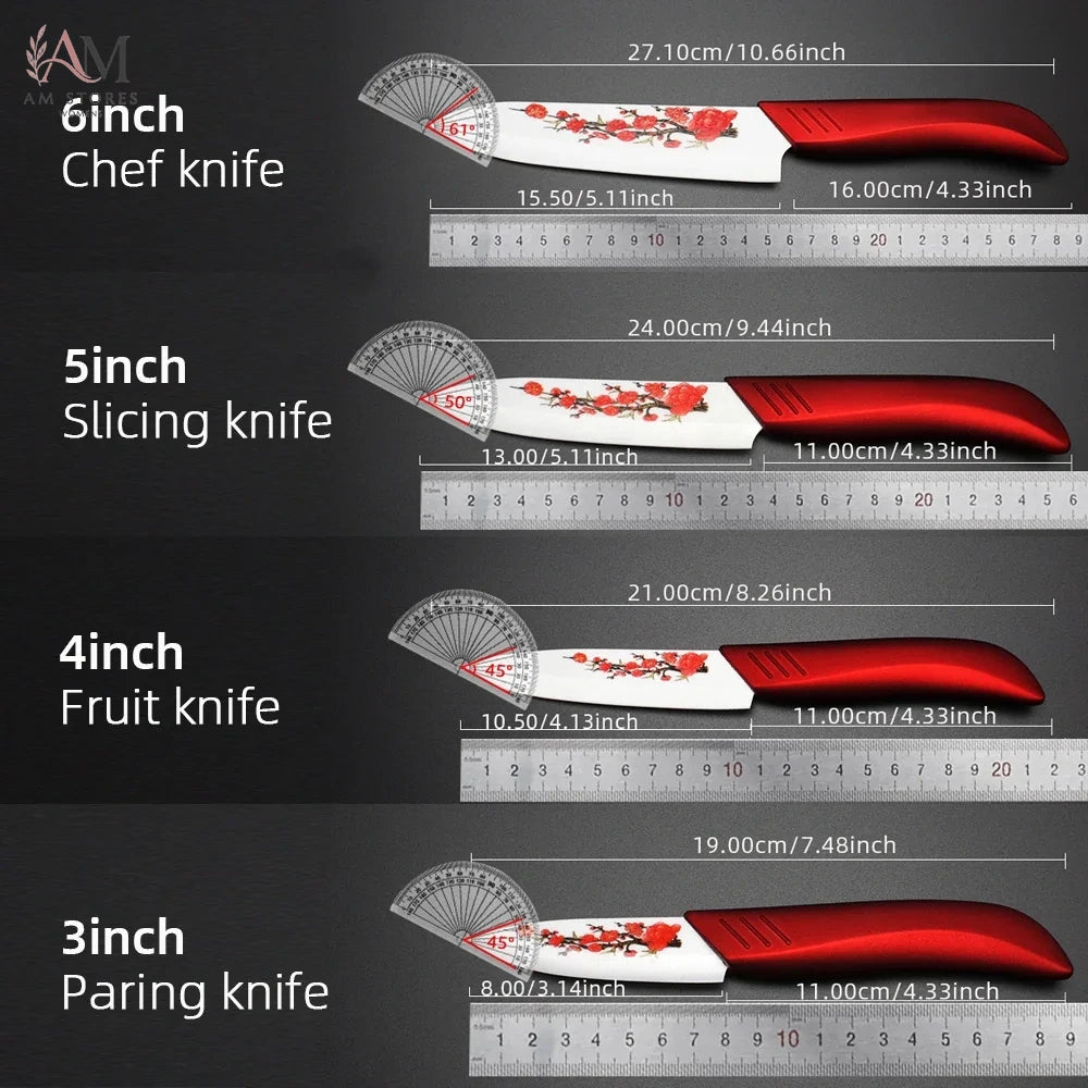 Ceramic Kitchen Knife Set with Stand & Peeler - view 6