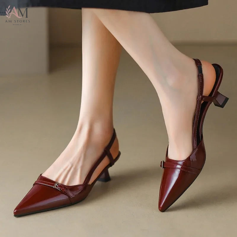 Women's Pointed-Toe Slip-On Leather High-Heel Pumps - view 1