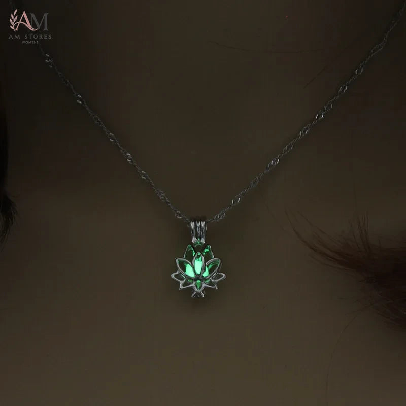 Luminous Moon Lotus Pendant Necklace - view 9