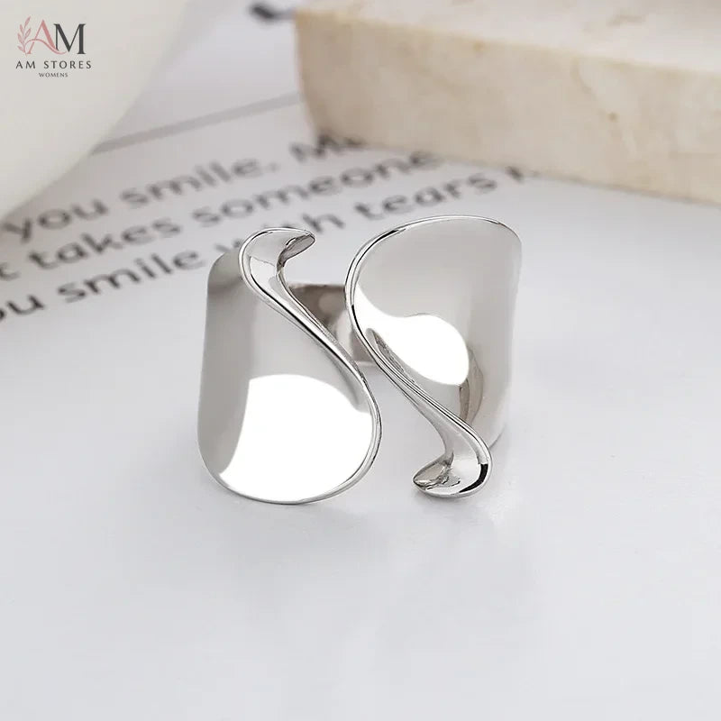 925 Sterling Silver Open Couple Women's Ring - view 2