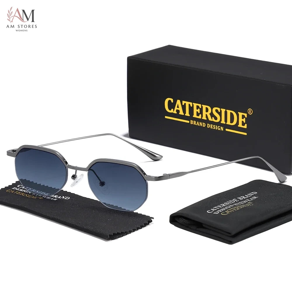 Caterside Unisex Vintage Polygon Small-Frame Sunglasses - view 14