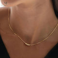 14K Gold-Plated Five-Ring Pendant Necklace - view 1
