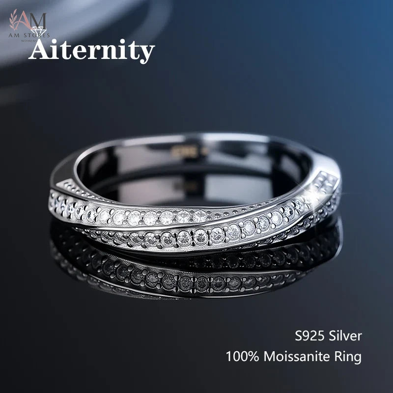 925 Sterling Silver Moissanite Wedding Women's Ring - view 17