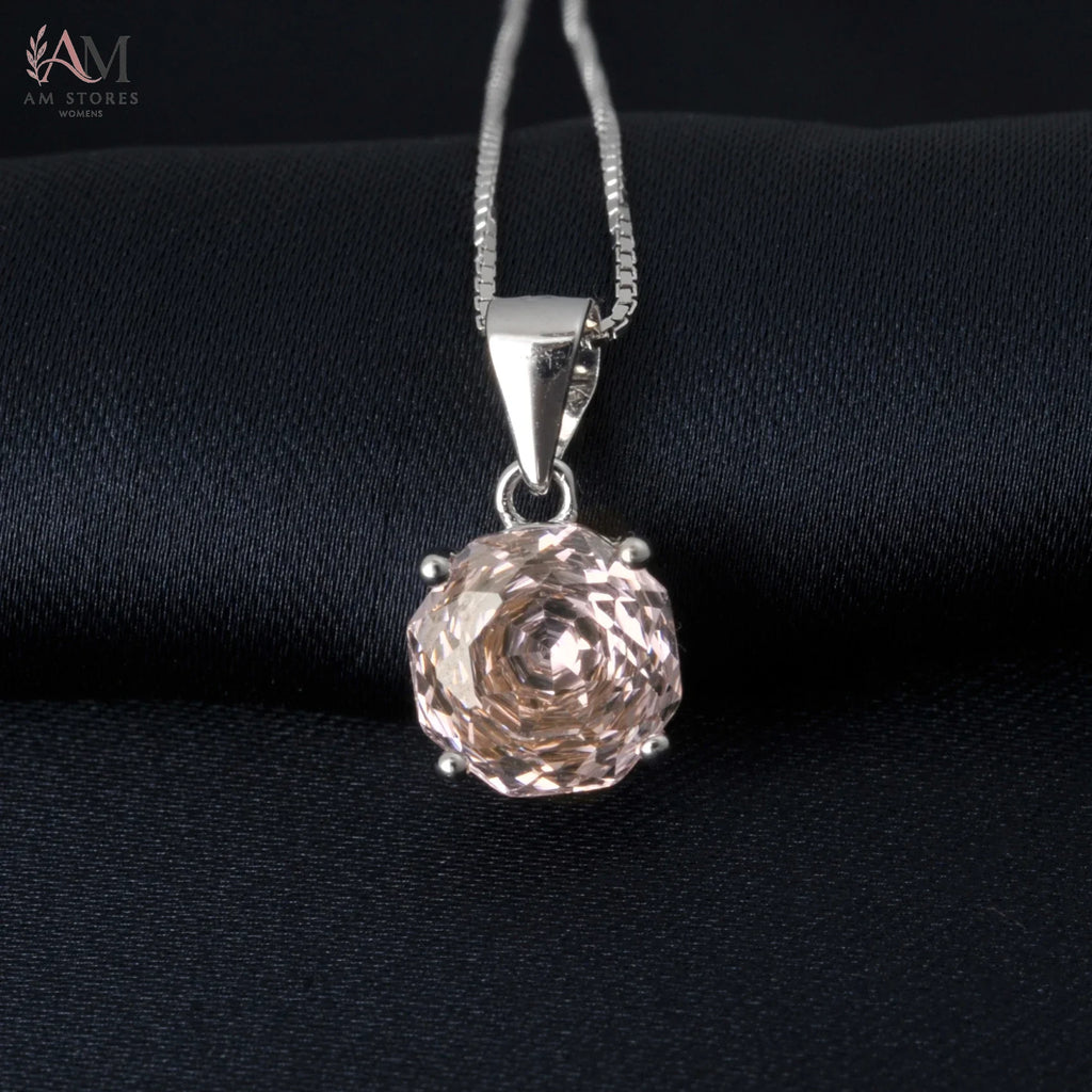 Potiy 2ct Morganite Cubic Zirconia Pendant Necklace - view 7