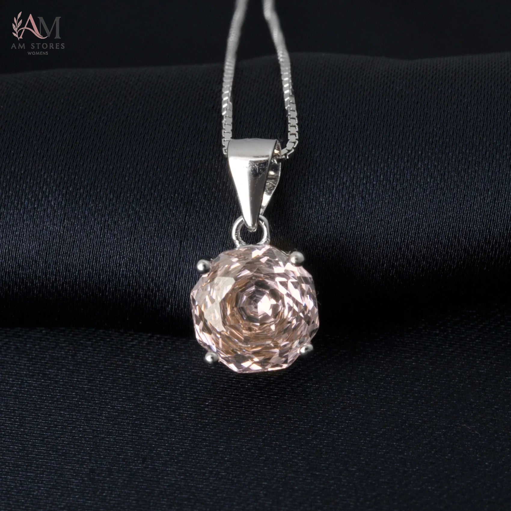 Potiy 2ct Morganite Cubic Zirconia Pendant Necklace - view 7