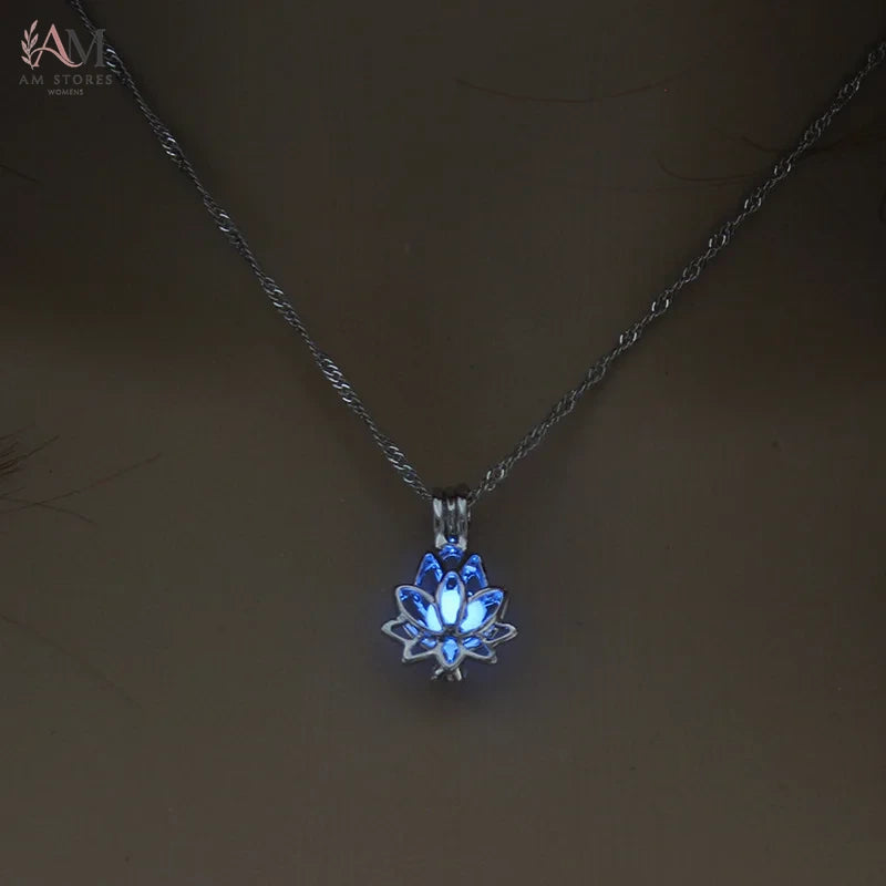 Luminous Moon Lotus Pendant Necklace - view 8