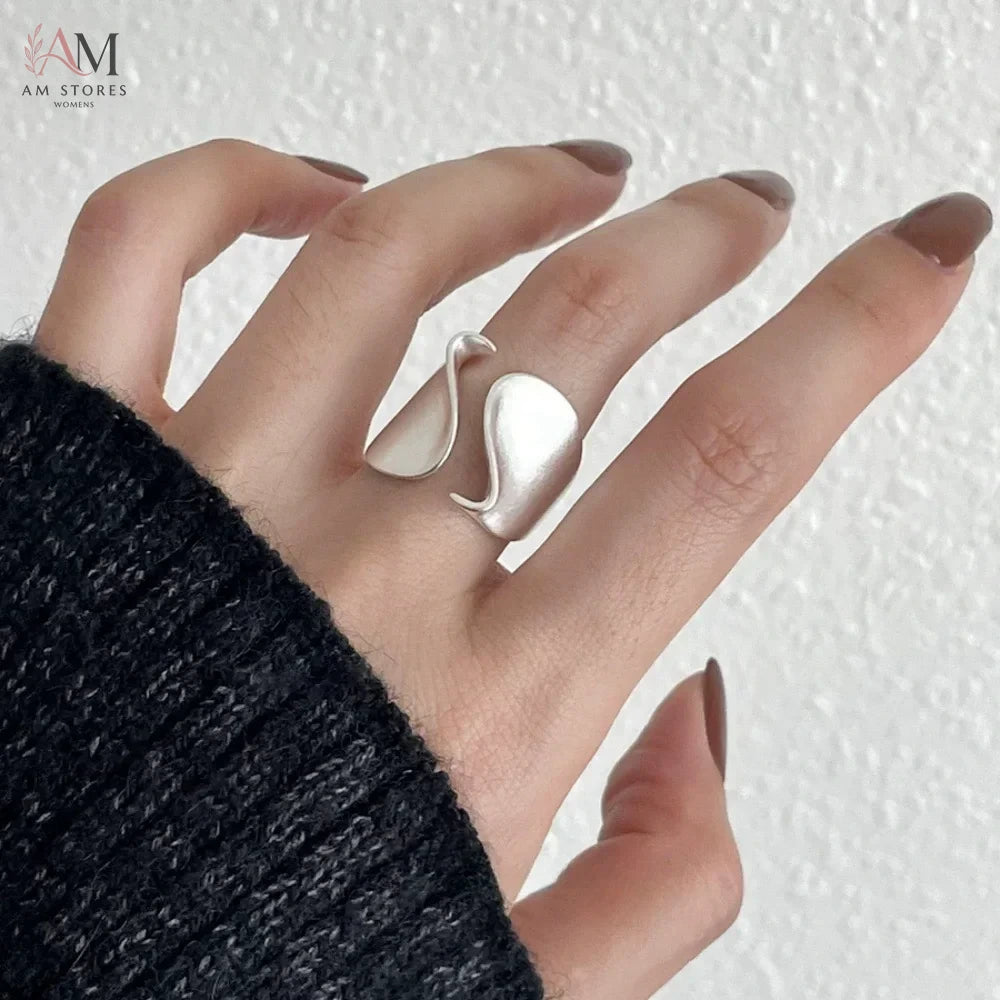 925 Sterling Silver Open Couple Women's Ring - view 3