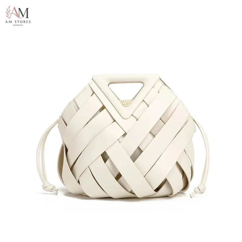 Women's Leather Woven Crossbody Bag - view 10
