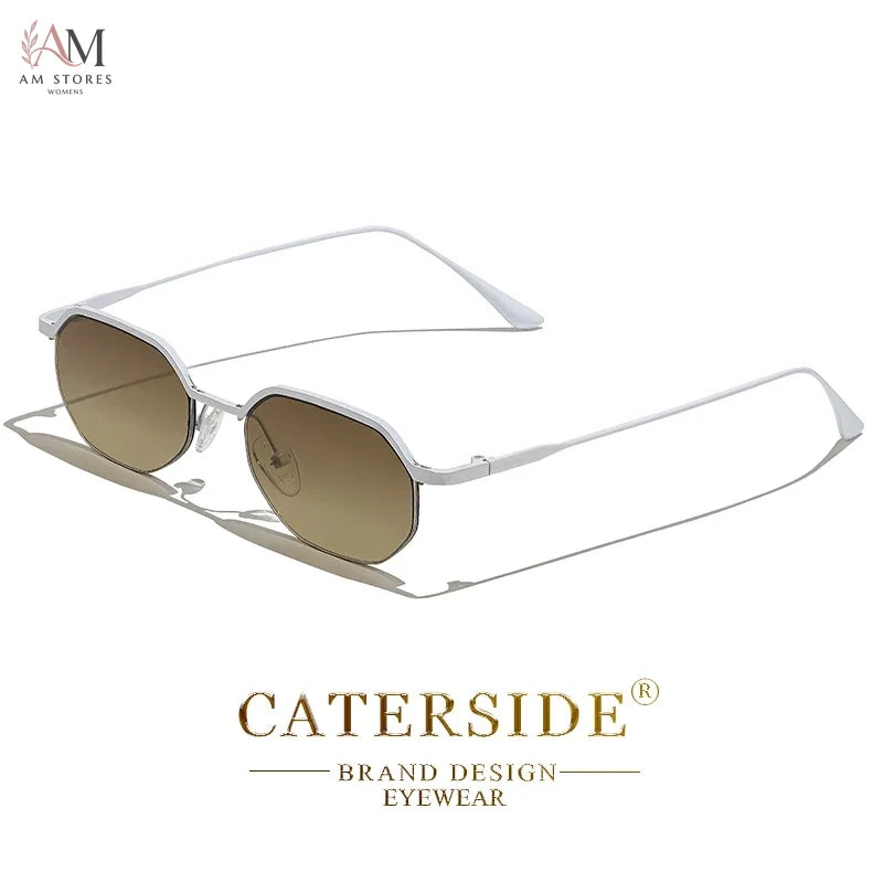 Caterside Unisex Vintage Polygon Small-Frame Sunglasses - view 8
