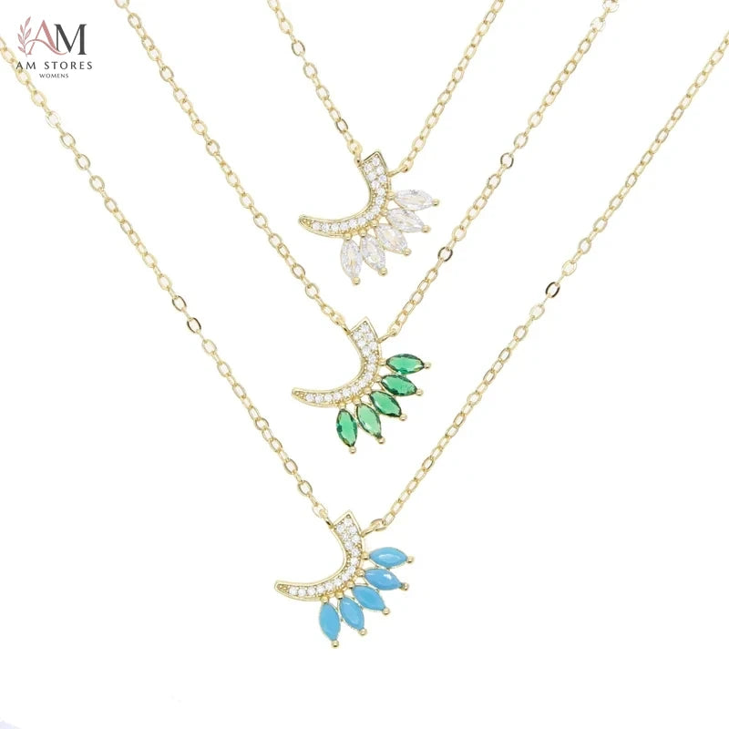 Gold-Plated Colorful Arabic Letter Pendant Necklace - view 11