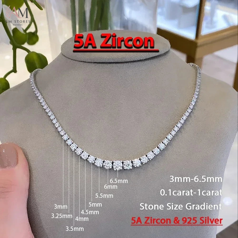 Moissanite Tennis Necklace in S925 Silver - view 9