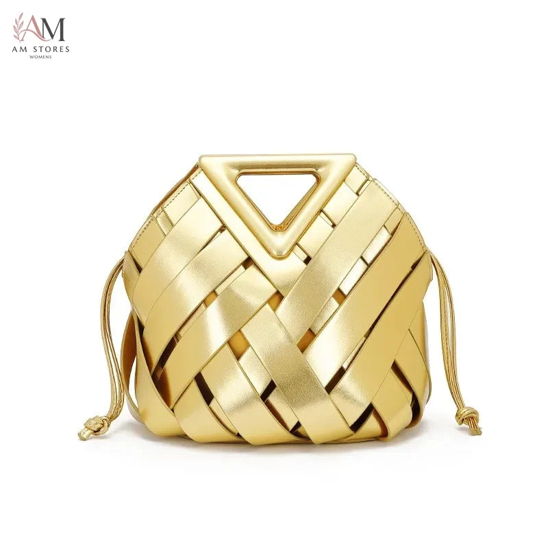Women's Leather Woven Crossbody Bag - view 7