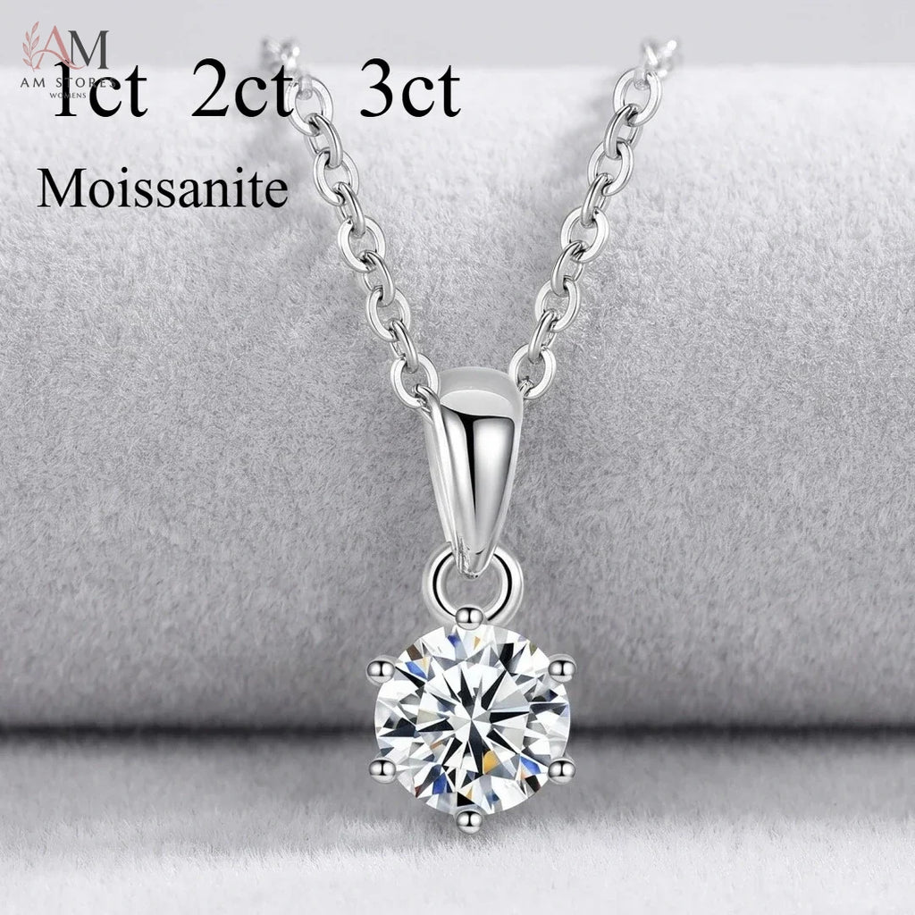 1–3ct Moissanite Solitaire Pendant Necklace - view 2