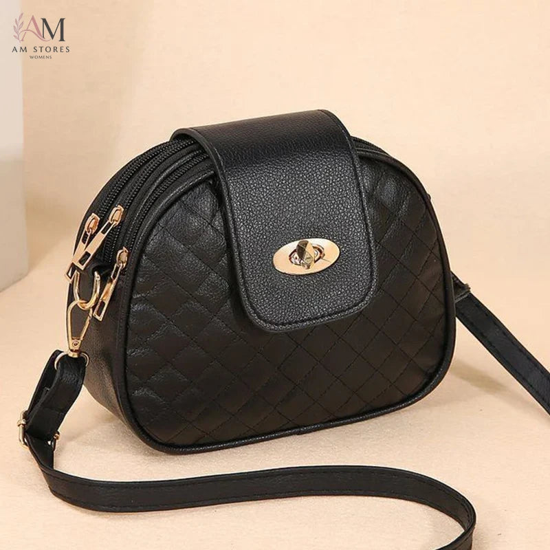 Women's Leather Quilted Multi-Compartment Crossbody Bag - view 4