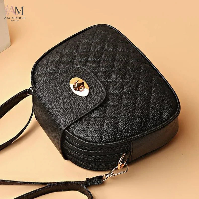 Women's Leather Quilted Multi-Compartment Crossbody Bag - view 5
