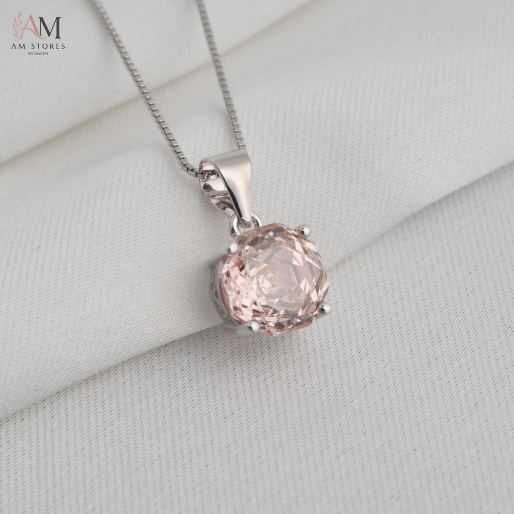 Potiy 2ct Morganite Cubic Zirconia Pendant Necklace - view 5