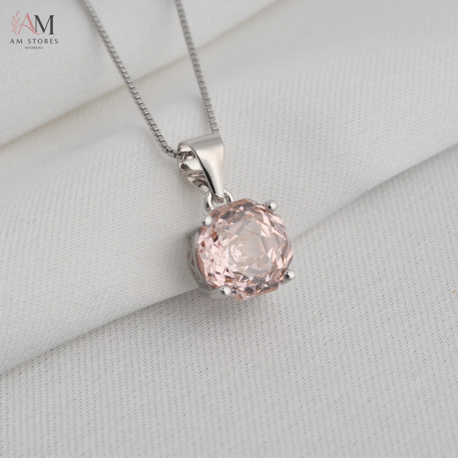 Potiy 2ct Morganite Cubic Zirconia Pendant Necklace - view 5