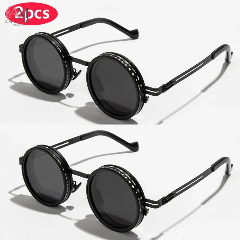 Unisex Vintage Round Polarized ND9 Eyeglasses UV400 - view 10