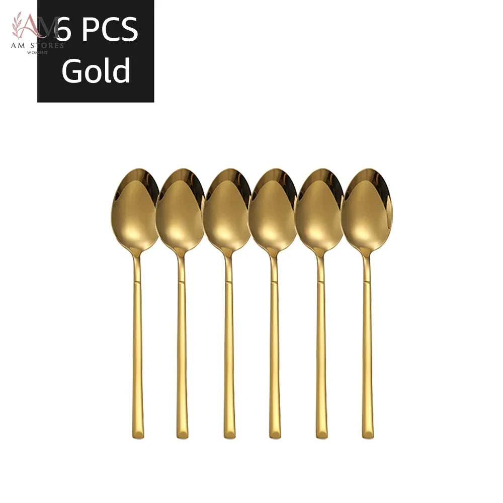 30-Piece Stainless Steel Gold Flatware Set - view 10